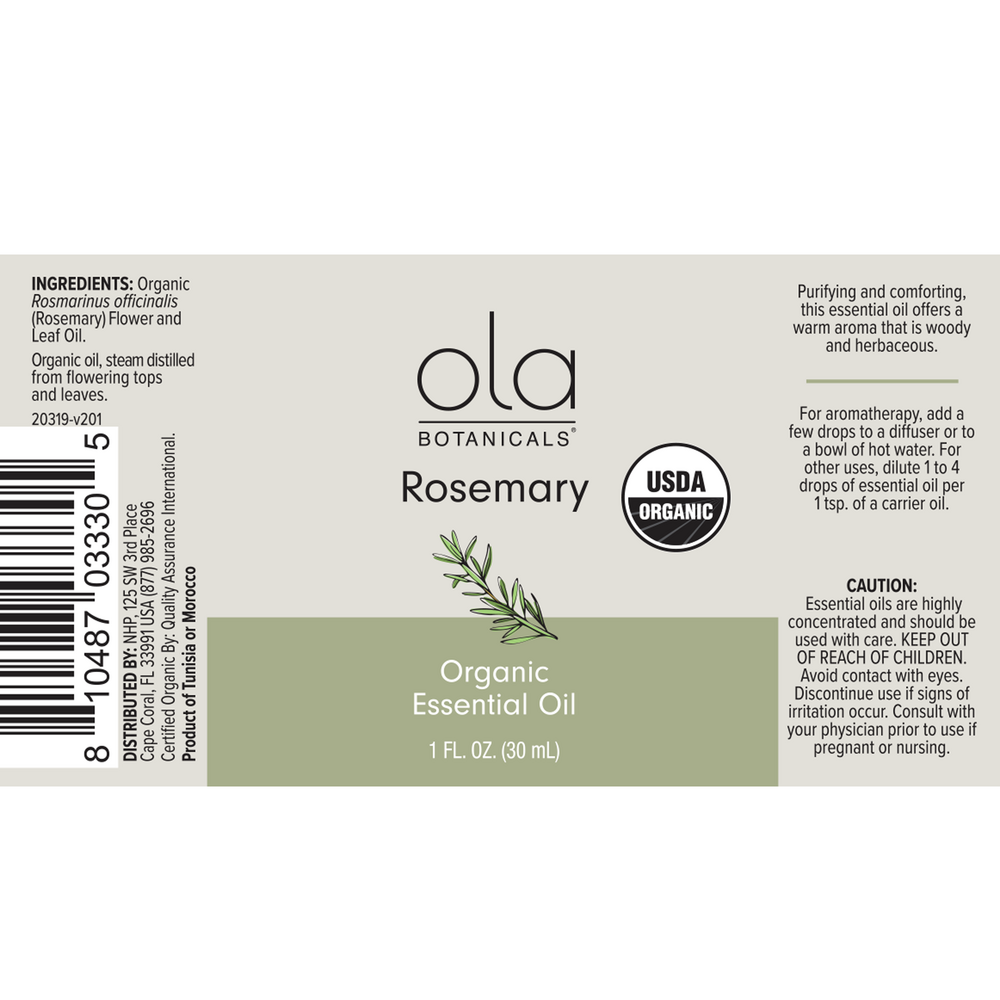 Ola Botanicals® Organic Rosemary Essential Oil, 1 oz