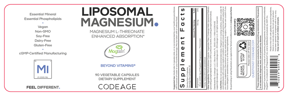 Liposomal Magnesium L-Threonate, 90 Capsules