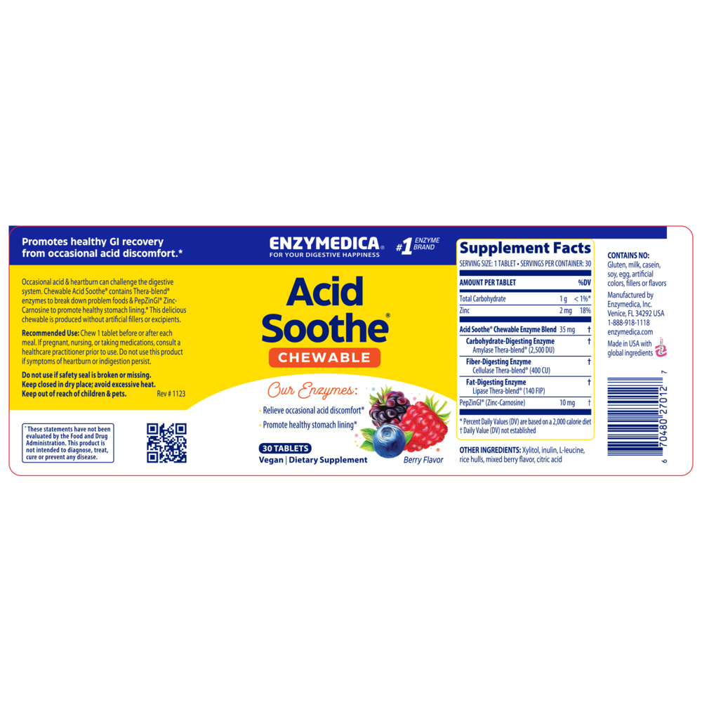 Acid Sooth Chewable Berry, 30 Tablets