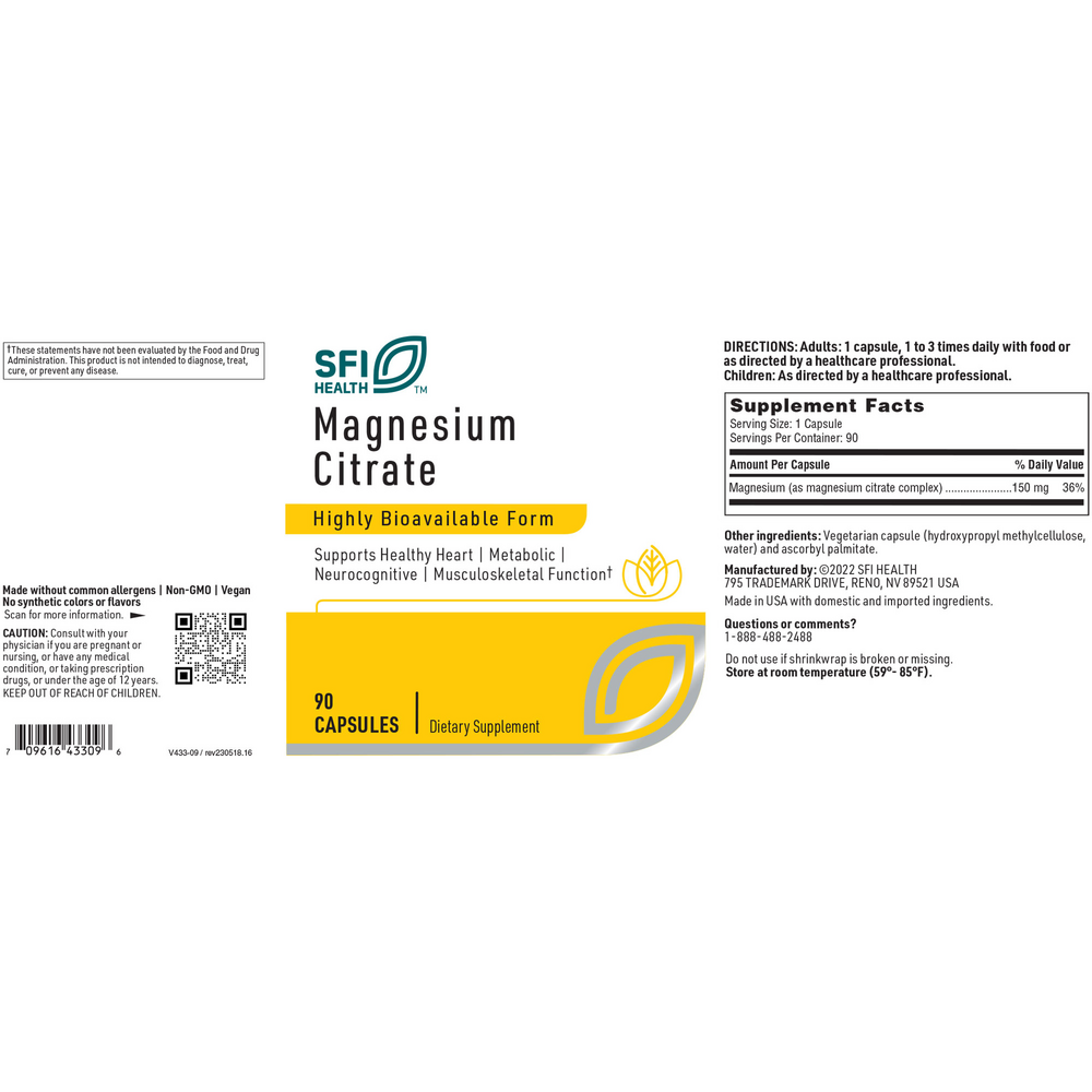 Magnesium Citrate, 90 Capsules