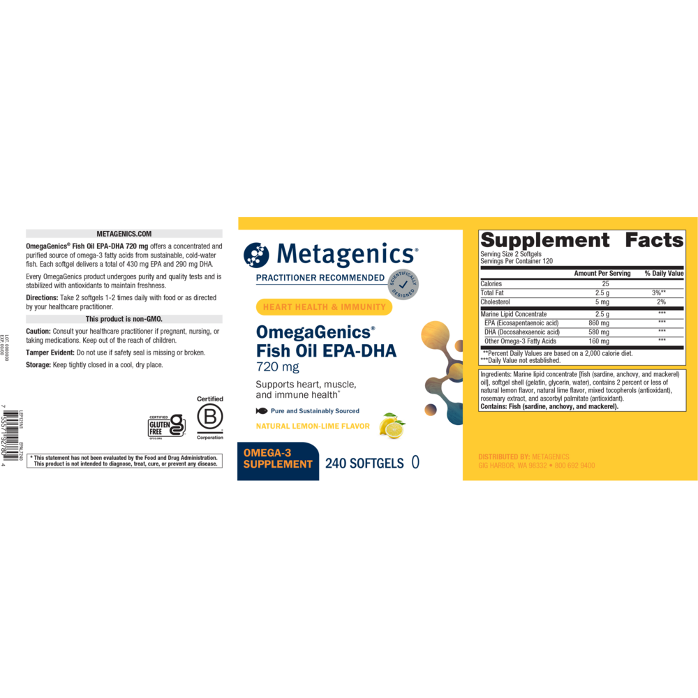 OmegaGenics® EPA-DHA 720, Lemon Flavor, 240 Softgels , Emersons Emersons-Alt Form_Softgels softgels