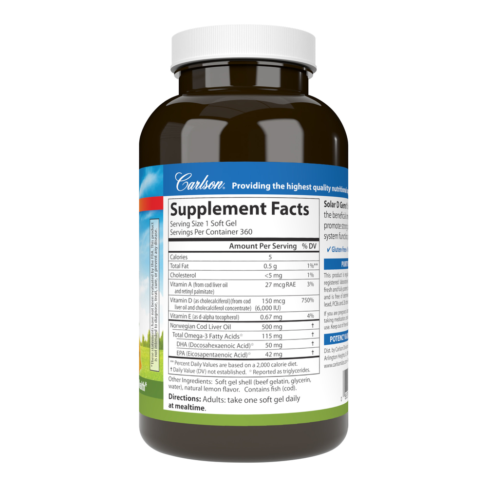 Solar D Gems - 6,000 IU, 360 Softgels