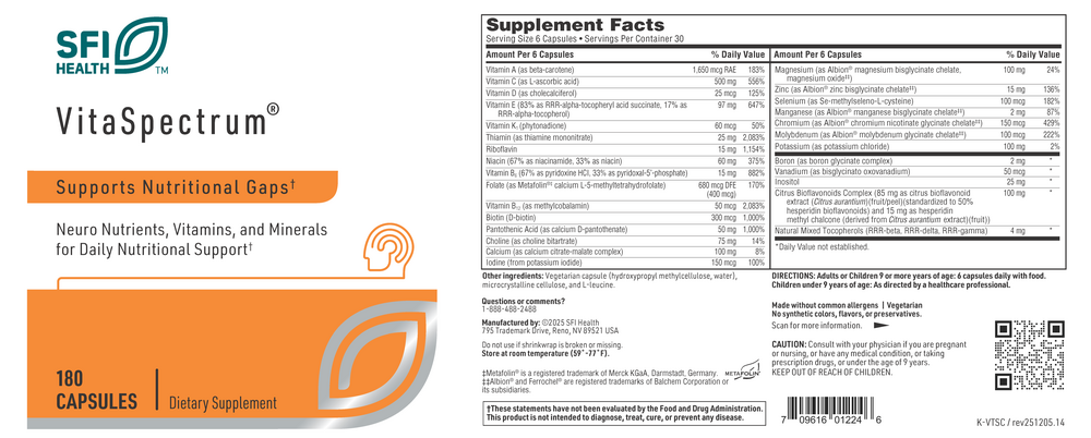 VitaSpectrum® Capsules, 180 Capsules