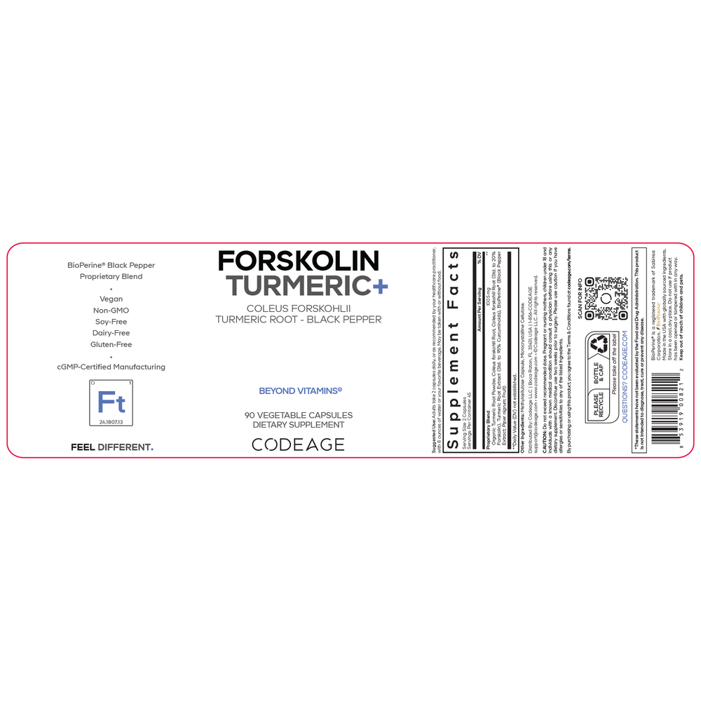 Forskolin Turmeric+, 90 Capsules