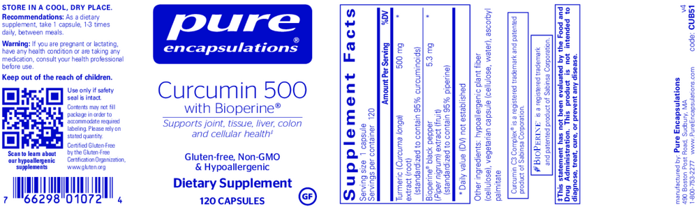 Curcumin 500 with Bioperine� , Pure
