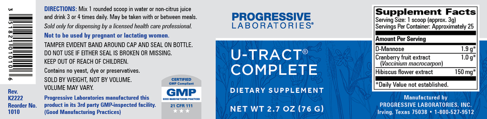 U-Tract Complete, 76 Grams , Brand_Progressive Labs Form_Powder powder Requires Consultation Size_76 Grams