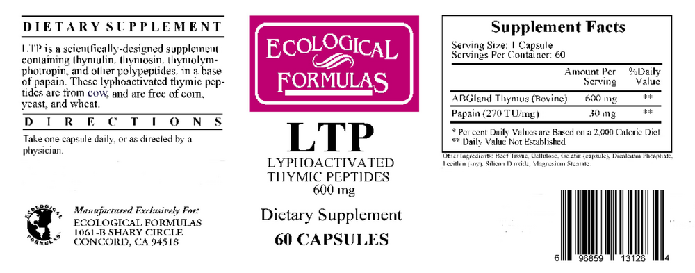 LTP (Lyphoactivated Thymic Peptides), 60 Capsules