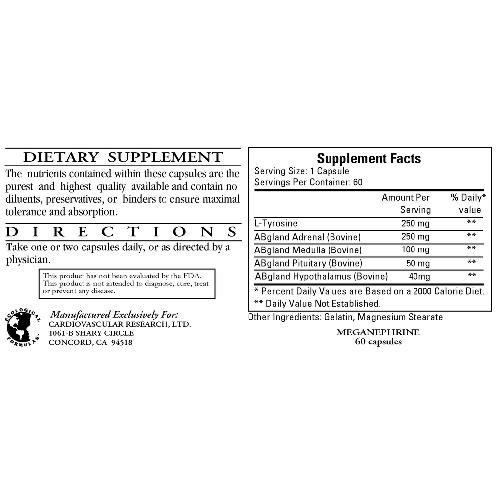 Meganephrine, 60 Capsules