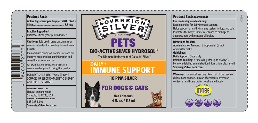 Bio-Active Silver Hydrosol™ for Pets, 10 ppm, Dropper, 4 Fl Oz (118 mL) Liquid — back