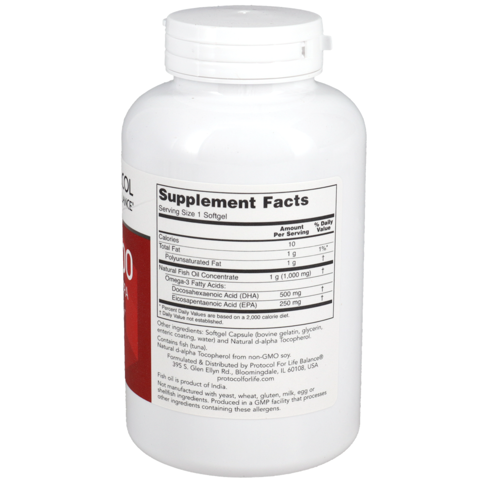 DHA-500 (500 DHA/250 EPA) 120 softgels , Brand_Protocol for Life Balance Form_Softgels Requires Consultation Size_120 Softgel Capsules softgels