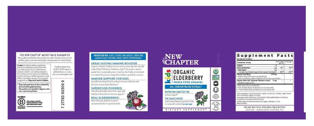 Kids Organic Elderberry Gummies, 30 gummies