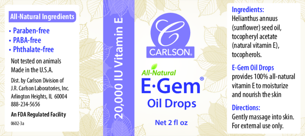 E-Gem Oil Drops, 20000 IU, 2 Fl Oz Liquid