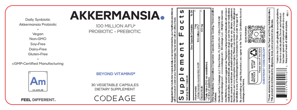 Akkermansia 100 million AFU Probiotic - Prebiotic, 30 Capsules