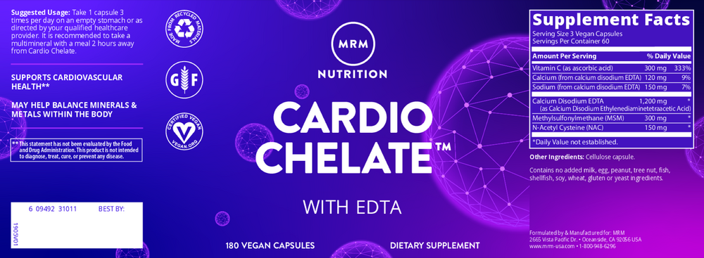 Cardio Chelate™ with EDTA, 180 Vegetarian Capsules