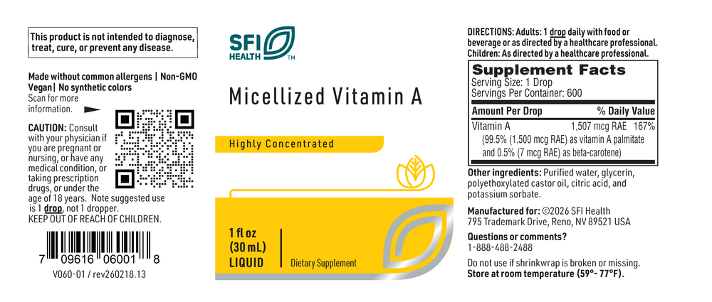 Micellized Vitamin A, 30 mL