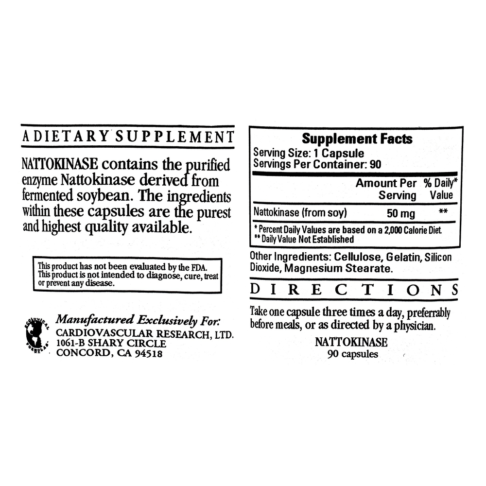 Nattokinase 50mg/1000FU, 90 Capsules