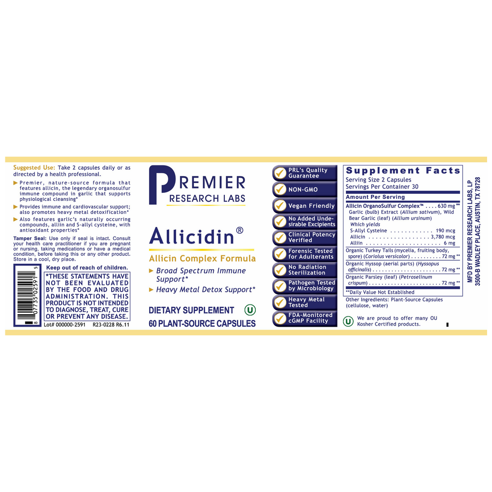 Allicidin, 60 Capsules , Brand_Premier Research Labs capsules Form_Capsules Requires Consultation Size_60 Capsules