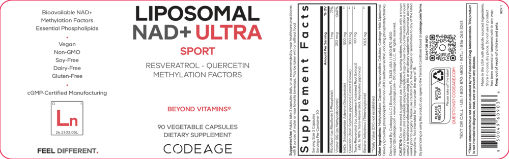 Liposomal NAD+ Ultra, 90 Capsules