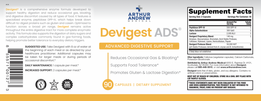Arthur Andrew Medical Devigest ADS - back