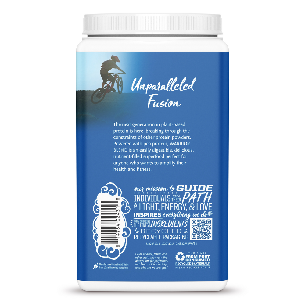 Organic Plant-Based Warrior Blend Protein, 27 g of Protein per Serving with 6 g of BCAAs and MCTs, Vanilla Flavor, 1.65 Lb (750 g) Powder , Brand_Sunwarrior Flavor_Vanilla Form_Powder Potency_17 g Size_750 g
