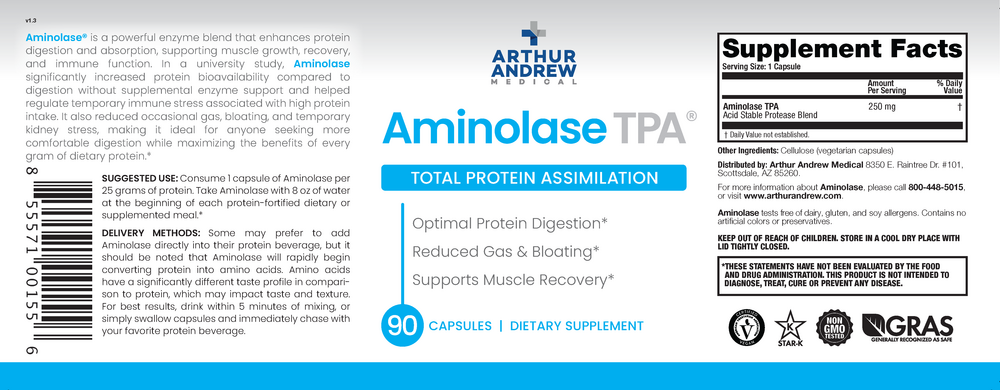 Arthur Andrew Medical Aminolase - Total Protein Assimilation - back