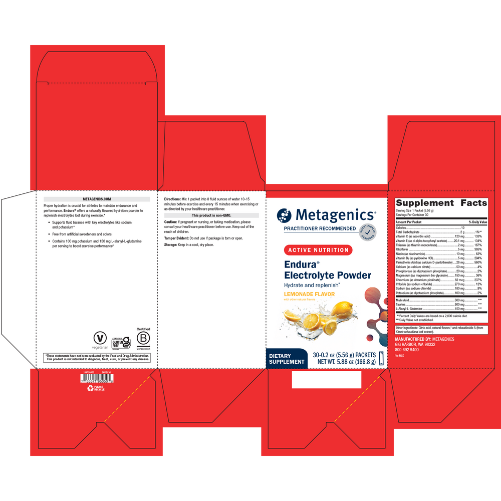 Endura®, Lemonade Flavor, 30 Packets - 5.08 Oz (144 g) Powder , Emersons Emersons-Alt Form_Packets powder