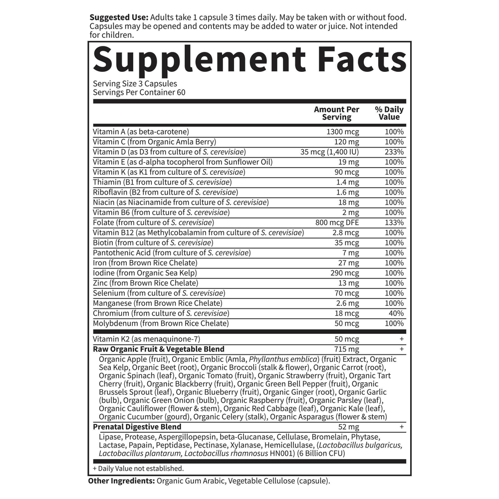VItamin Code® RAW Prenatal™, 180 Vegetarian Capsules