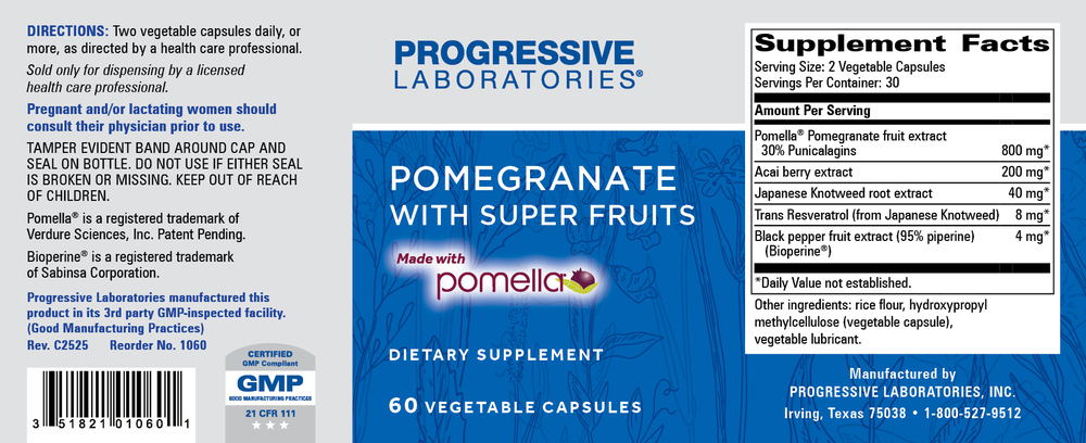 Pomegranate w/ Super Fruits, 60 Capsules , Brand_Progressive Labs capsules Form_Capsules Requires Consultation Size_60 Capsules