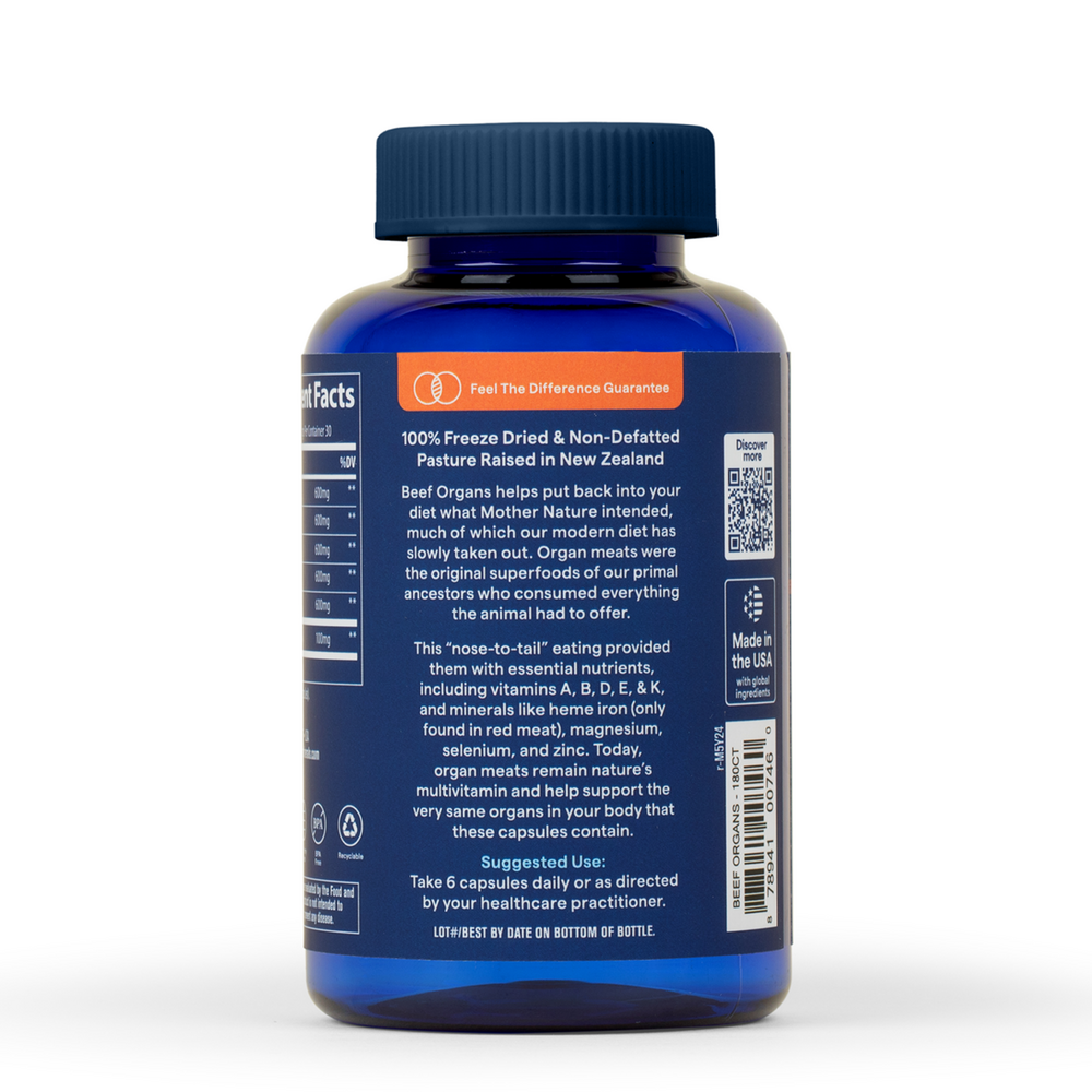 Beef Organs, 180 Capsules