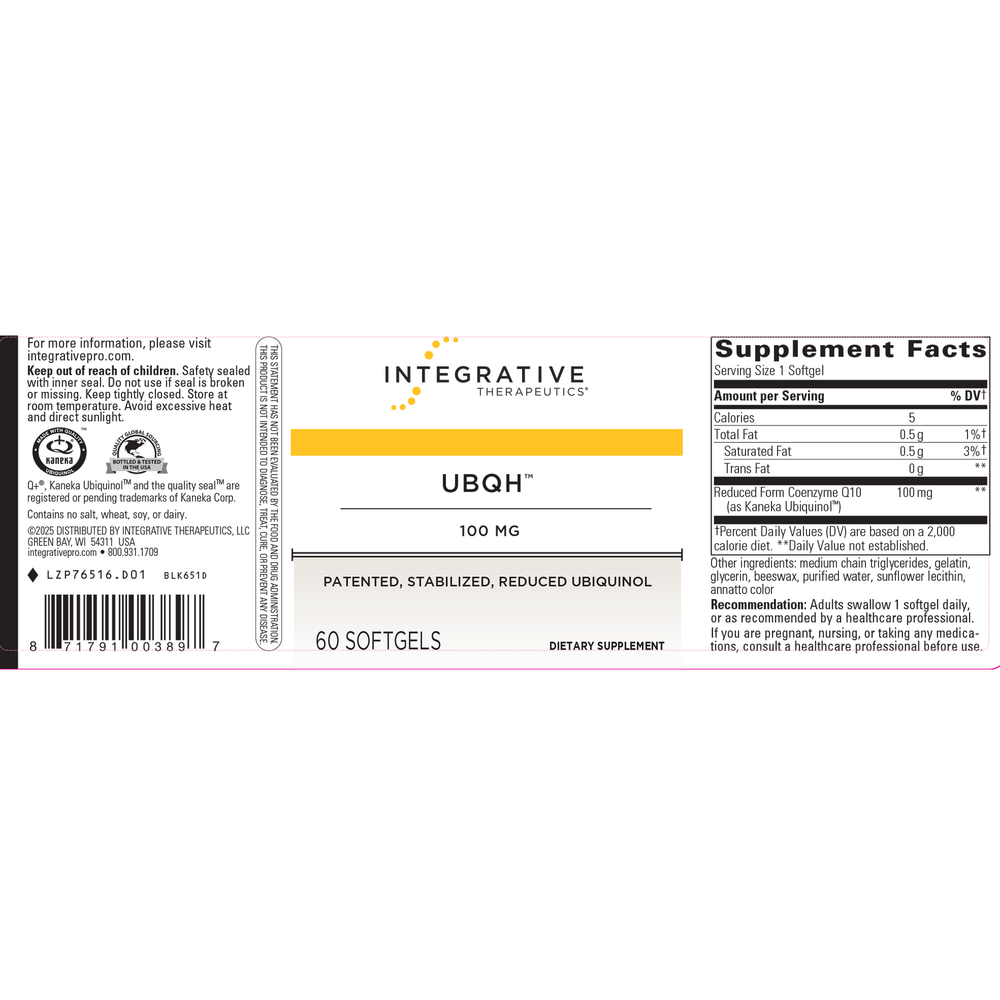 UBQH 100mg, 60 Softgels