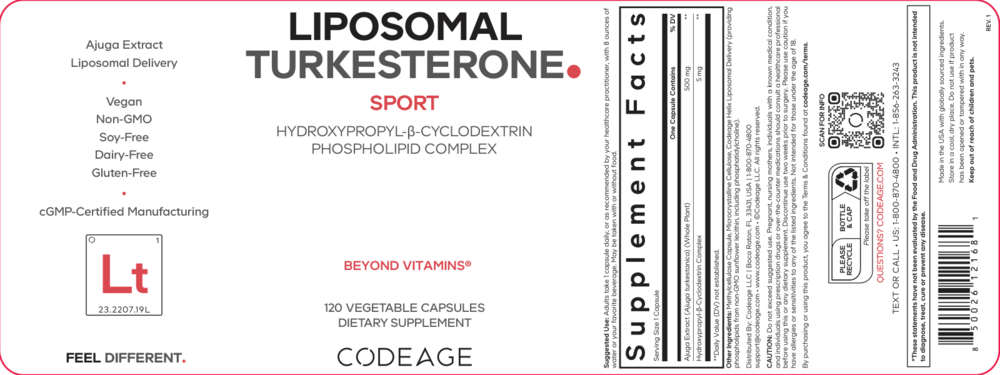 Liposomal Turkesterone, 120 Capsules