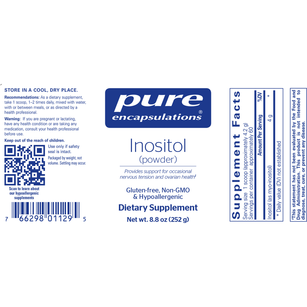 Inositol (powder), 8.8 Oz (250 g) Powder , Brand_Pure Encapsulations Emersons powder
