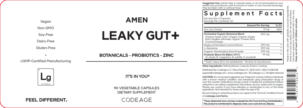 Amen Leaky Gut + — back