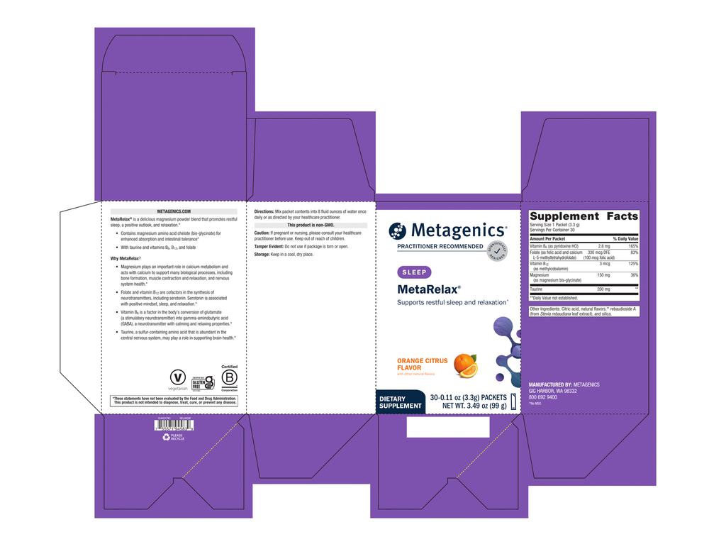 MetaRelax®, Orange Flavor, 30 x 0.11 Oz (3.3 g) Powder Packets , Emersons Emersons-Alt Form_Packets powder