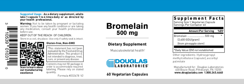 Bromelain 500mg, 60 Capsules