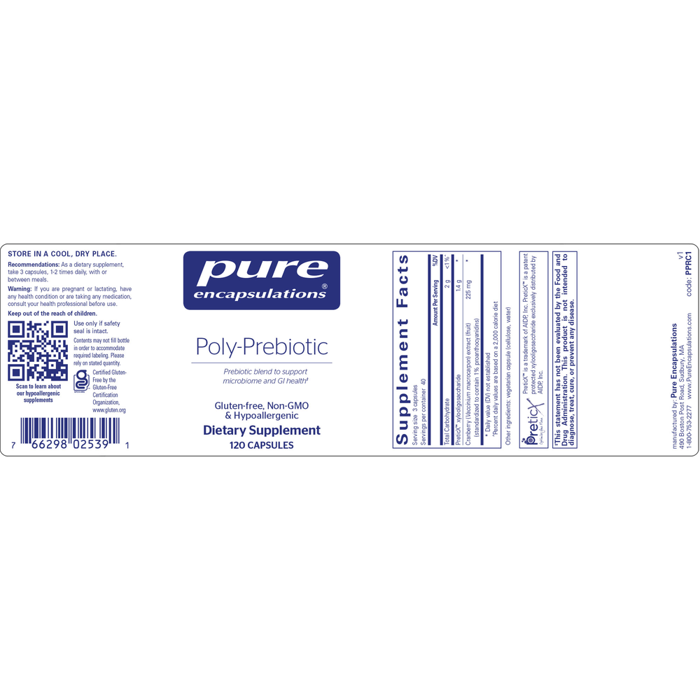 Poly-Prebiotic Capsule, 120 Capsules , Brand_Pure Encapsulations Form_Capsules Requires Consultation Size_120 Capsules
