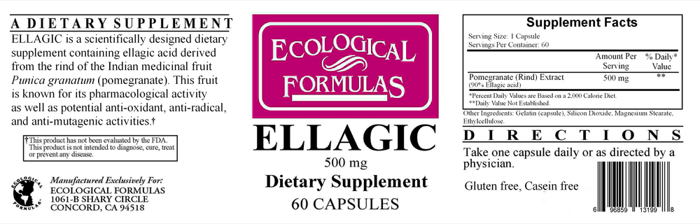 Ellagic 500mg, 60 Capsules