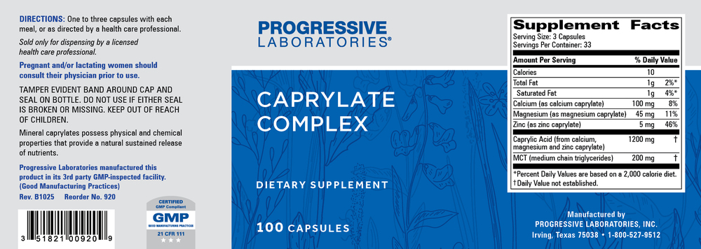 Caprylate Complex, 100 Capsules , Brand_Progressive Labs capsules Form_Capsules Requires Consultation Size_100 Capsules