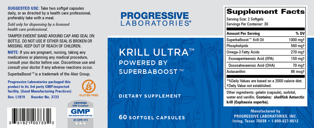 Krill Ultra, 60 Softgels , Brand_Progressive Labs Form_Softgels Requires Consultation Size_60 Softgels softgels