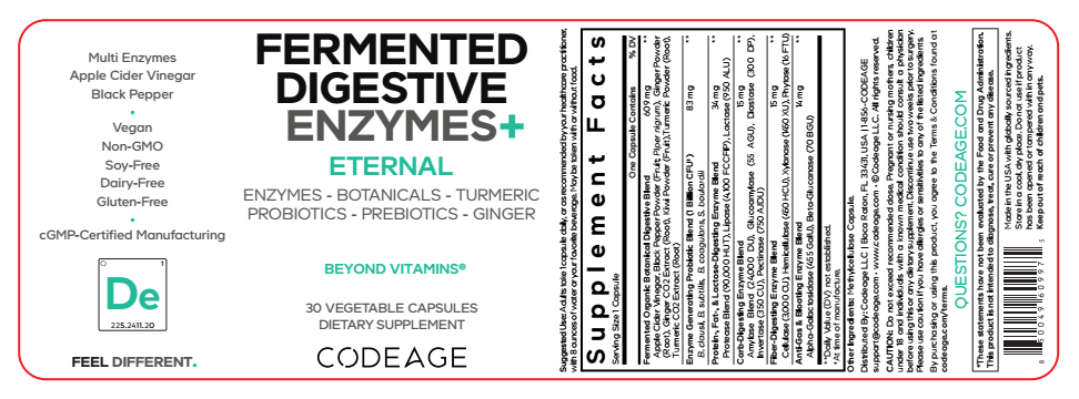 Fermented Digestive Enzymes+, 30 Capsules