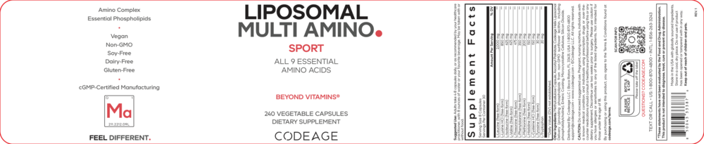 Liposomal Multi Amino+, 240 Capsules