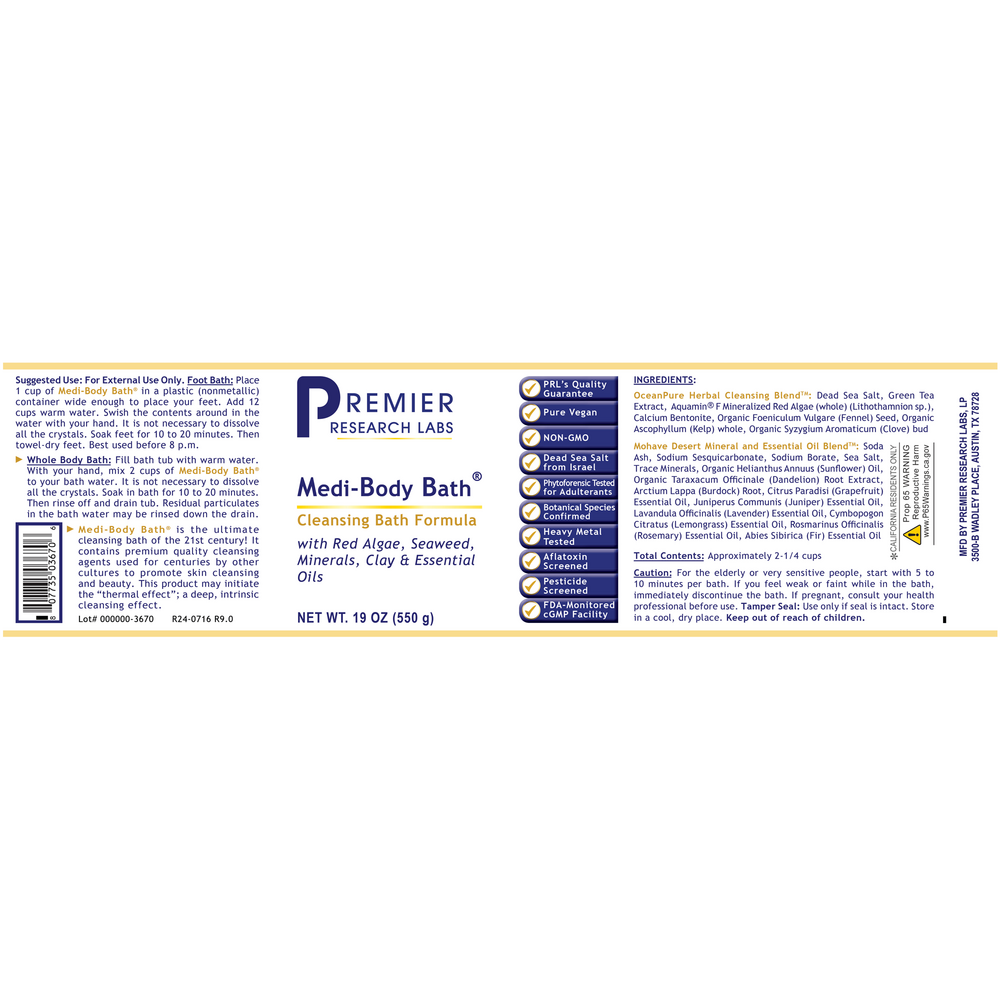Medi-Body Bath, 550 Grams , Brand_Premier Research Labs Form_Bath Size_550 Grams