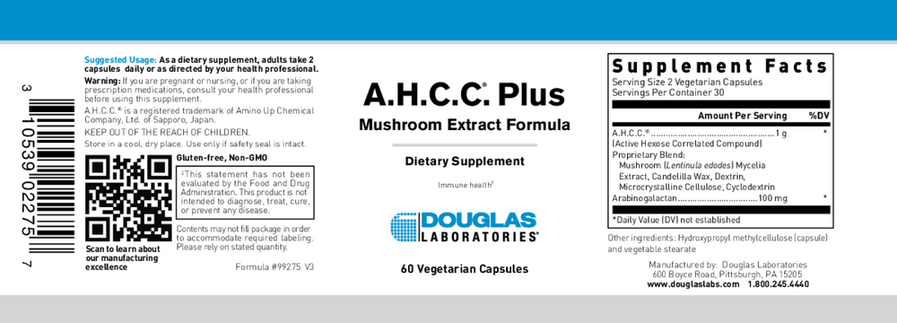A.H.C.C. Plus, 60 Capsules