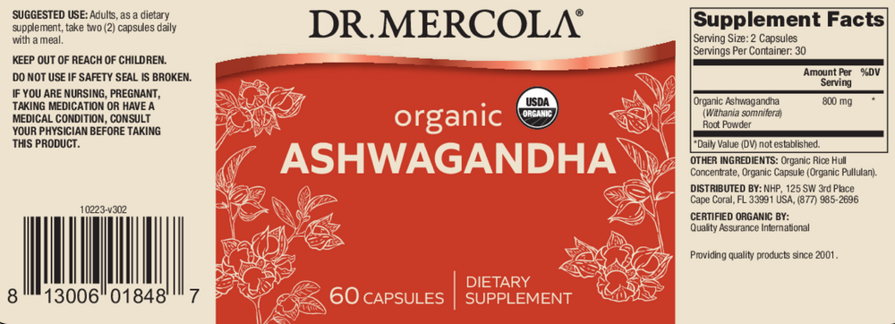 Organic Ashwagandha, 60 Capsules