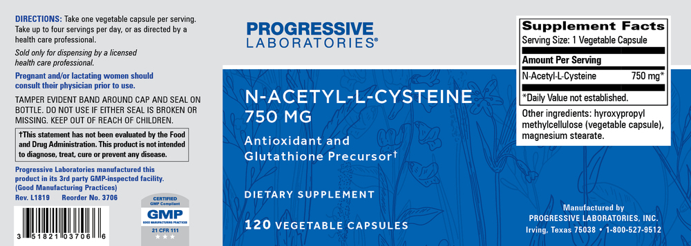 N-Acetyl-L-Cysteine, 120 Capsules , Brand_Progressive Labs capsules Form_Capsules Requires Consultation Size_120 Capsules