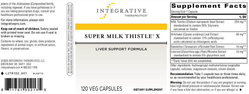 Super Milk Thistle X, 120 Capsules