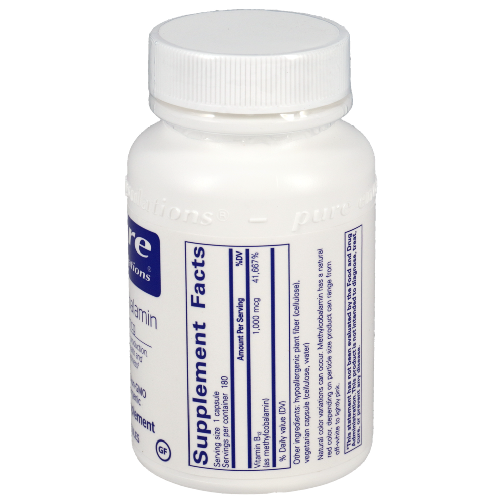 Methylcobalamin, 1000 mcg, 180 Capsules , Brand_Pure Encapsulations caps Emersons
