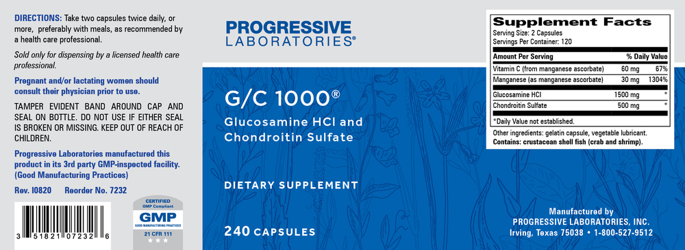 G/C 1000, 250 Capsules , Brand_Progressive Labs capsules Form_Capsules Requires Consultation Size_250 Capsules