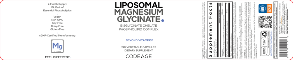 Liposomal Magnesium Glycinate, 240 Capsules