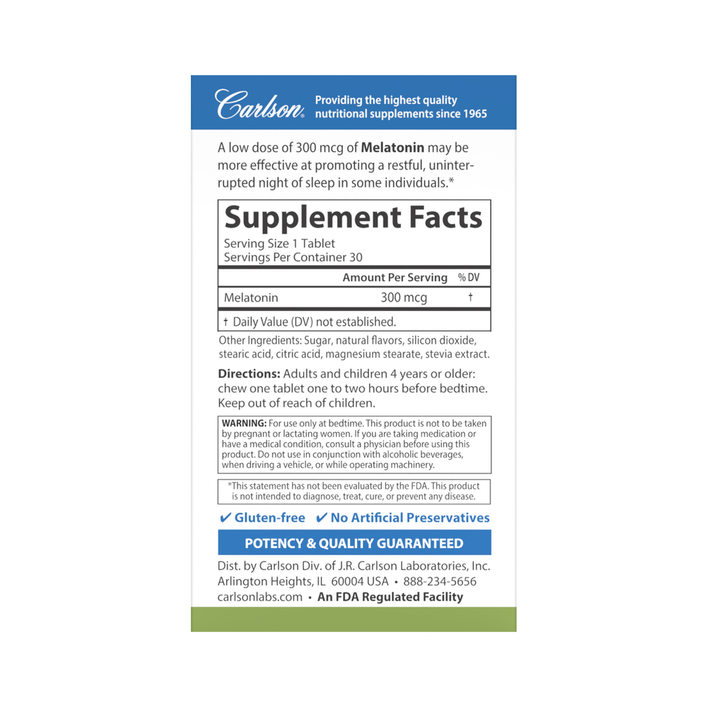 Melatonin - 300 mcg, 30 Tablets